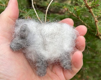 Primative Felted Icelandic Wool Sheep Ornaments