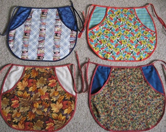 PEG POCKET APRON Vintage Style Half Apron Quality Fabric Prints