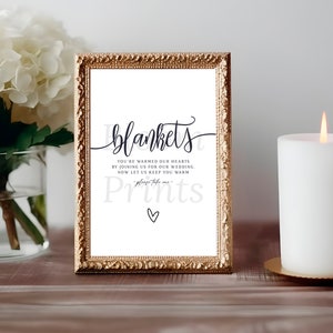 Minimalist Wedding Blanket Sign Template | Boho To Have and To Hold In Case You Get Cold Sign | Modern Wedding Blanket Sign