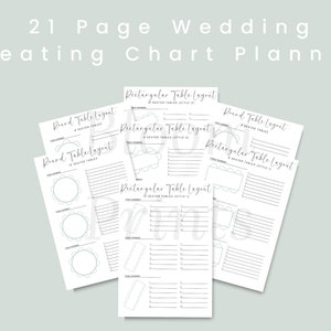Wedding Tables & Seating Template |  Wedding Seating Chart | Wedding Table Assignments Diagram | Printable Event Template | Seating Plan