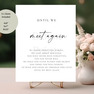 Amber In Loving Memory Sign | Until We Meet Again Sign | In Memorial Sign | Wedding Memorial Sign | Wedding Sign