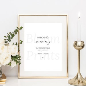 In Loving Memory Sign | Loving Memory Sign | Wedding Sign | Ceremony Signs | Wedding Signage | Instant Download PDF | Ceremony Sign