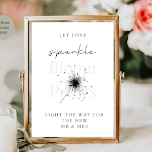Minimalist Sparkler Send Off Sign | Printable Signs | Let Love Sparkle Sign | Modern Wedding Sign | Editable Sign | Instant Wedding Signs