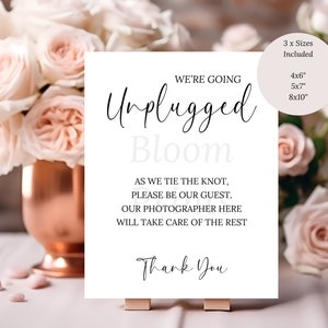 Unplugged Ceremony Sign Template |Unplugged Ceremony Sign |Printable Download | Wedding Unplugged Sign | Wedding Signs