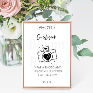 Photo Guestbook |  Sign Template | Minimalist Photo Guestbook Download | Wedding Guestbook Sign | Canva Printable
