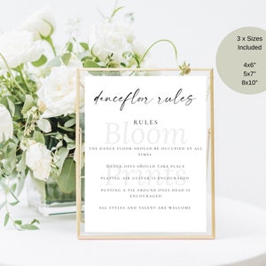 Amber Wedding Dance Floor Rules Sign Printable | Dance Floor Sign | Bohemian Wedding Dancing Floor Sign | PDF Wedding Dance Floor Rules Sign