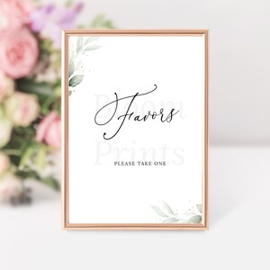 Minimalist Favors Sign | Modern Wedding Favors Sign Template | Wedding Favors Sign | Boho Bridal Shower Favors Sign | Instant Download