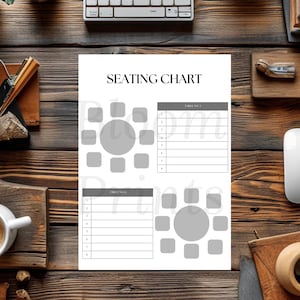 8 Sitzer Hochzeitstisch Sitzplan|Sitzordnung für Runden Tisch |Sitzordnung für 8 Sitzer |Hochzeitsplaner