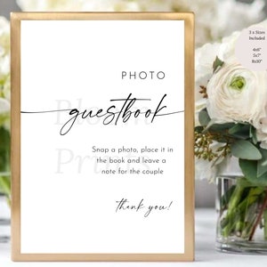 Photo Guest Book Sign | Wedding Photo Guestbook Sign | Printable Photo Guestbook | Instant Download Wedding Guestbook Sign |