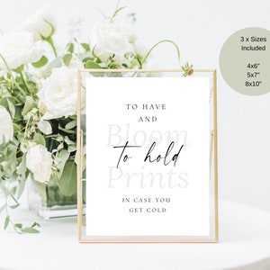 Amber Minimalist Wedding Blanket Sign Template | Boho To Have and To Hold In Case You Get Cold Sign |Modern Wedding Blanket Sign