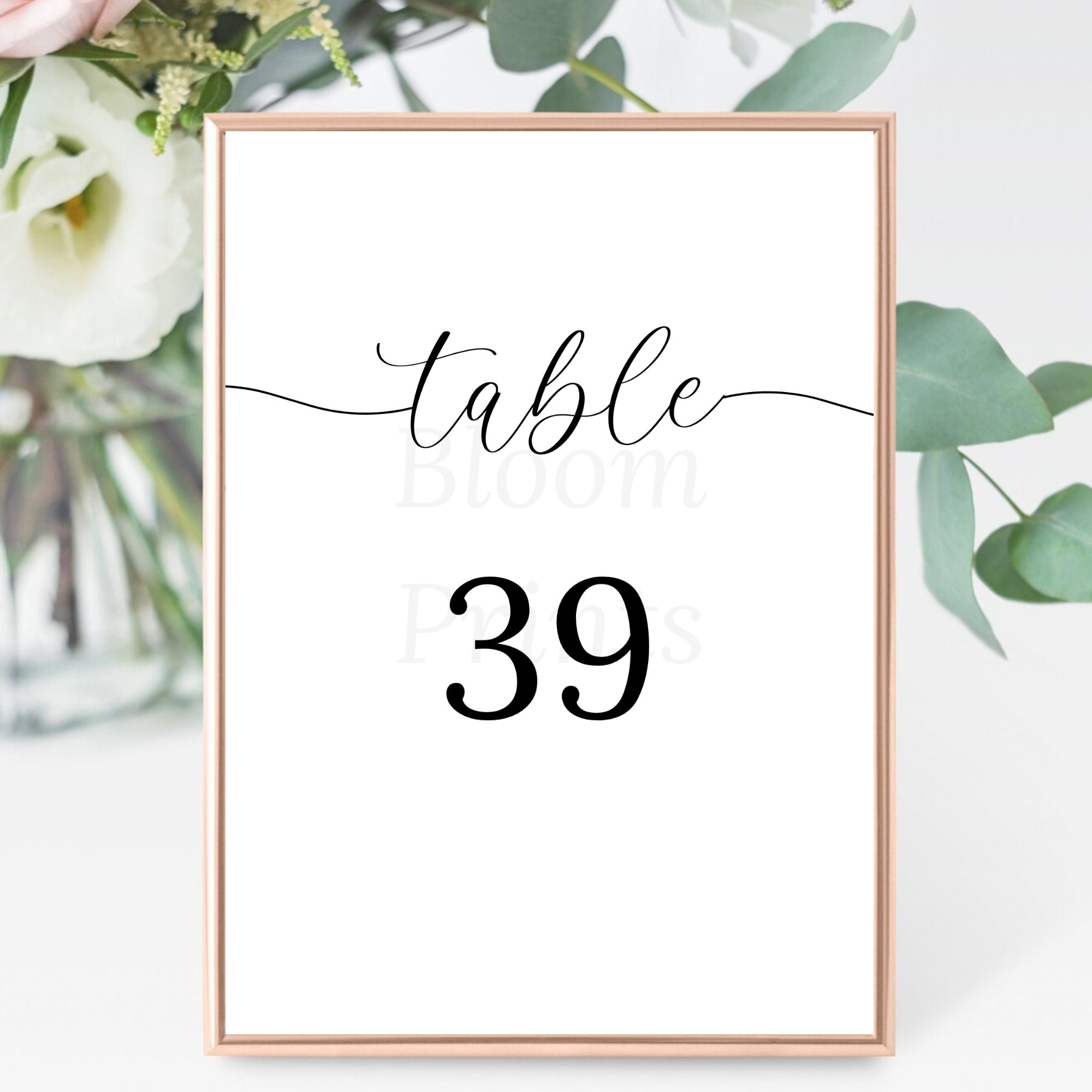 Wedding Table Numbers Printable Table Numbers Template Calligraphy ...