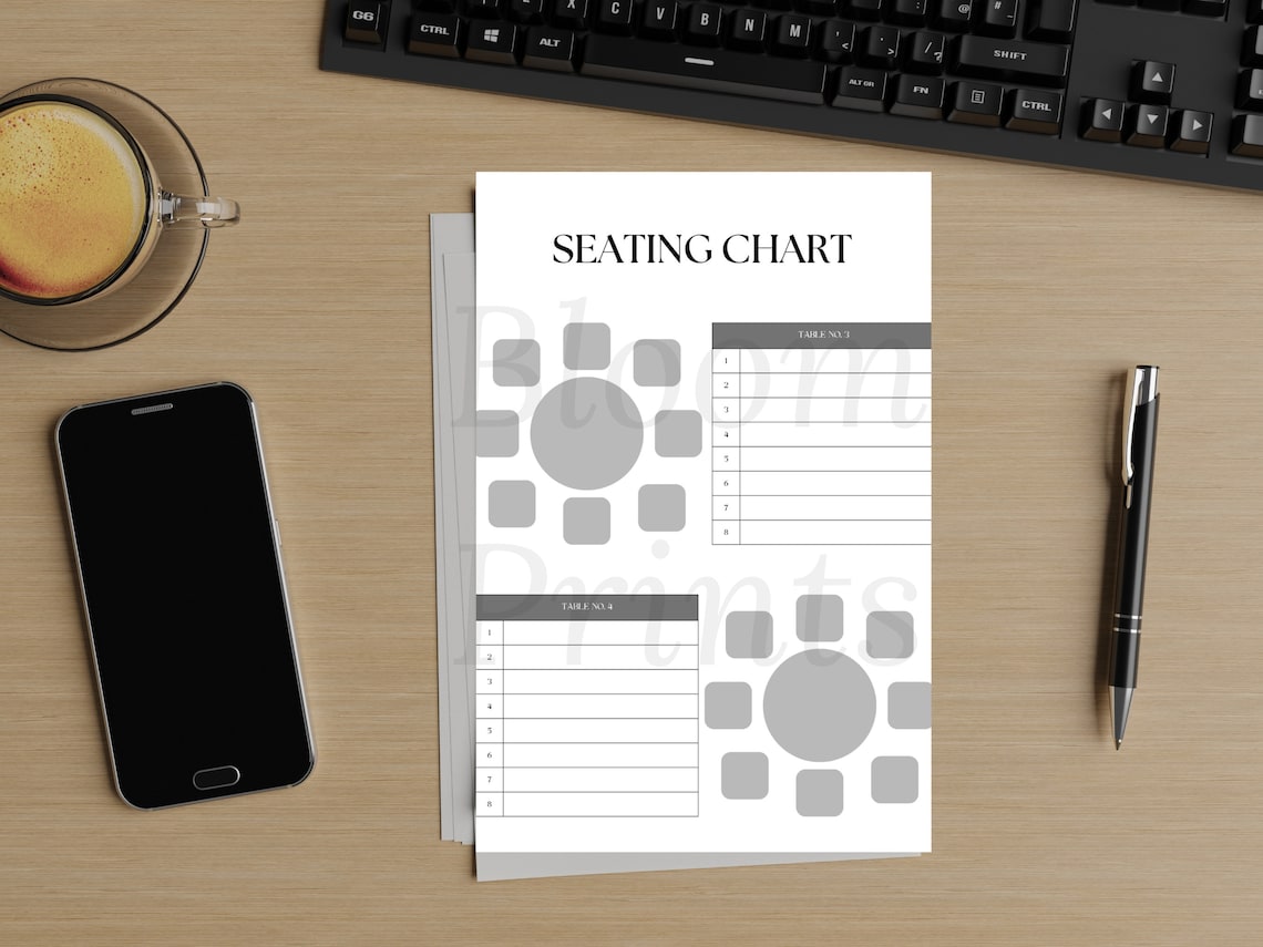 Printable 8 Seater Wedding Table Seating Chart|round Table Seating ...