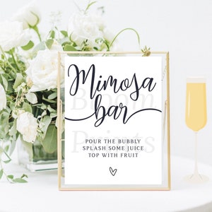 Minimalist Mimosa Bar Sign | Modern Mimosa Bar Sign | Wedding Mimosa Bar Sign| Instant Download Editable | Mimosa Wedding Sign