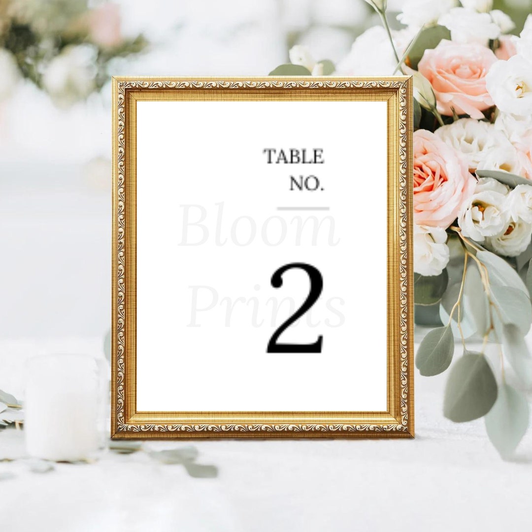 Minimalist Wedding Table Numbers | Modern Table Numbers | Instant ...