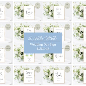 Mia Minimalist Wedding Sign Bundle | custom Wedding Signs Template | Wedding Sign Template Bundle | Wedding Signs Printable Download