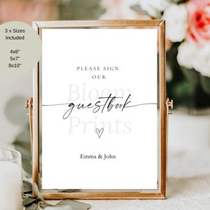 Emma Wedding Guest Book Sign | Please Sign Our Guestbook Sign Printable | Modern Guest Book Sign | Minimalist Guestbook Sign | Boho Wedding
