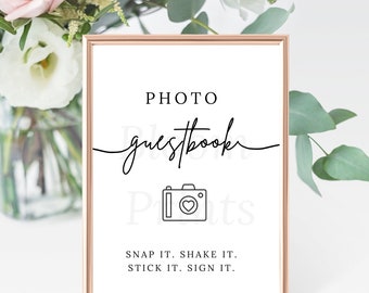 Photo Guest Book Sign | Wedding Photo Guestbook Sign | Printable Photo Guestbook | Instant Download Wedding Guestbook Sign |