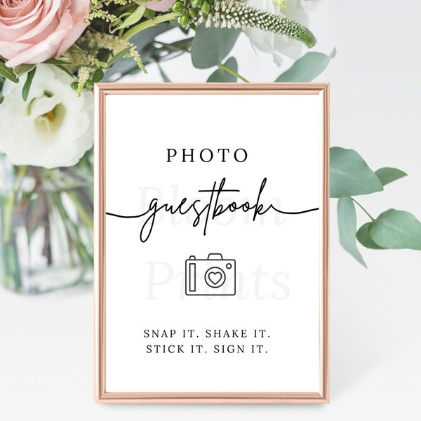 Photo Guest Book Sign | Wedding Photo Guestbook Sign | Printable Photo Guestbook | Instant Download Wedding Guestbook Sign |