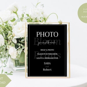 Photo Guest Book Sign | Photo Guestbook |Guestbook Sign | Snap It Shake It Sign It Sign |Wedding Sign| Editable Canva Sign