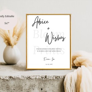 Mia Advice and Wishes Schild und Karten | Ratschläge und Wünsche für die Zukunft Herr und Frau | Hinweise und Wünsche für Braut und Bräutigam | Vorlage