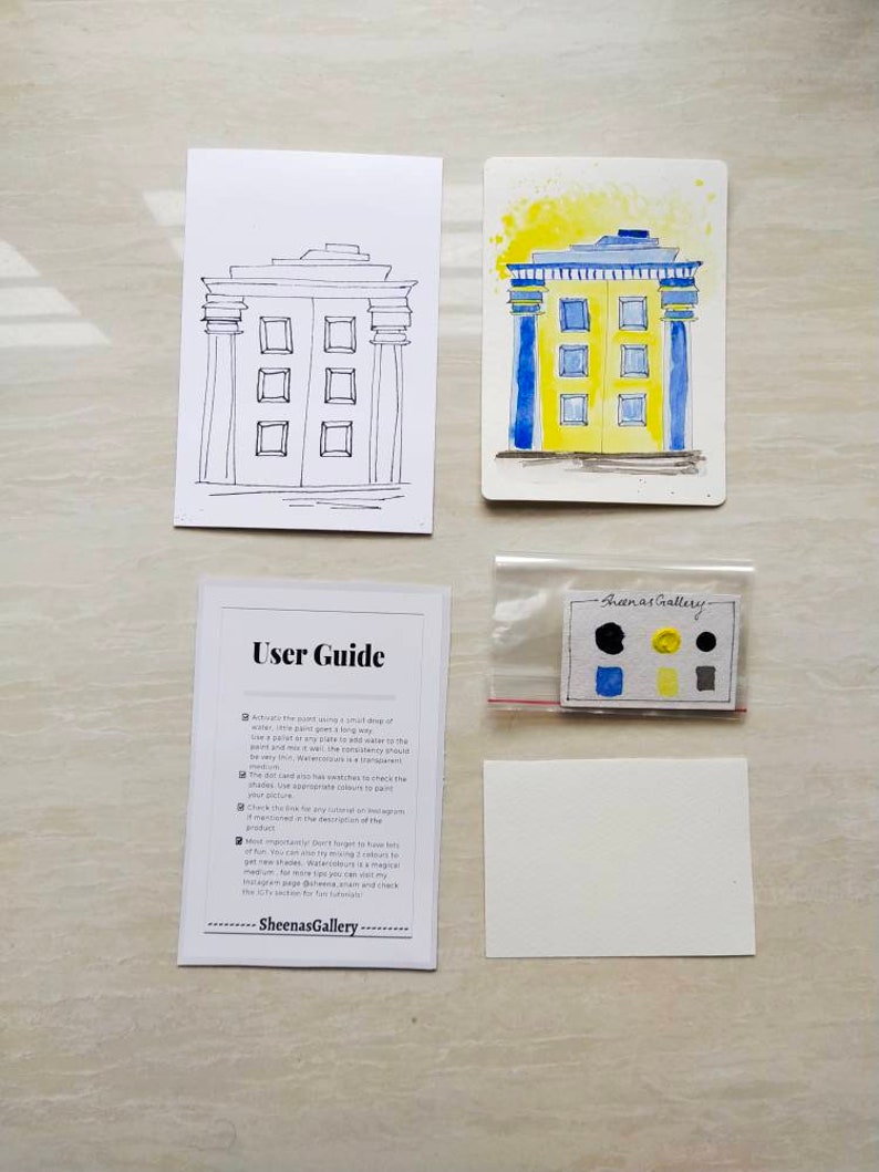 DIY Mini Painting Kit Watercolour Kit for Kids and Adults Etsy