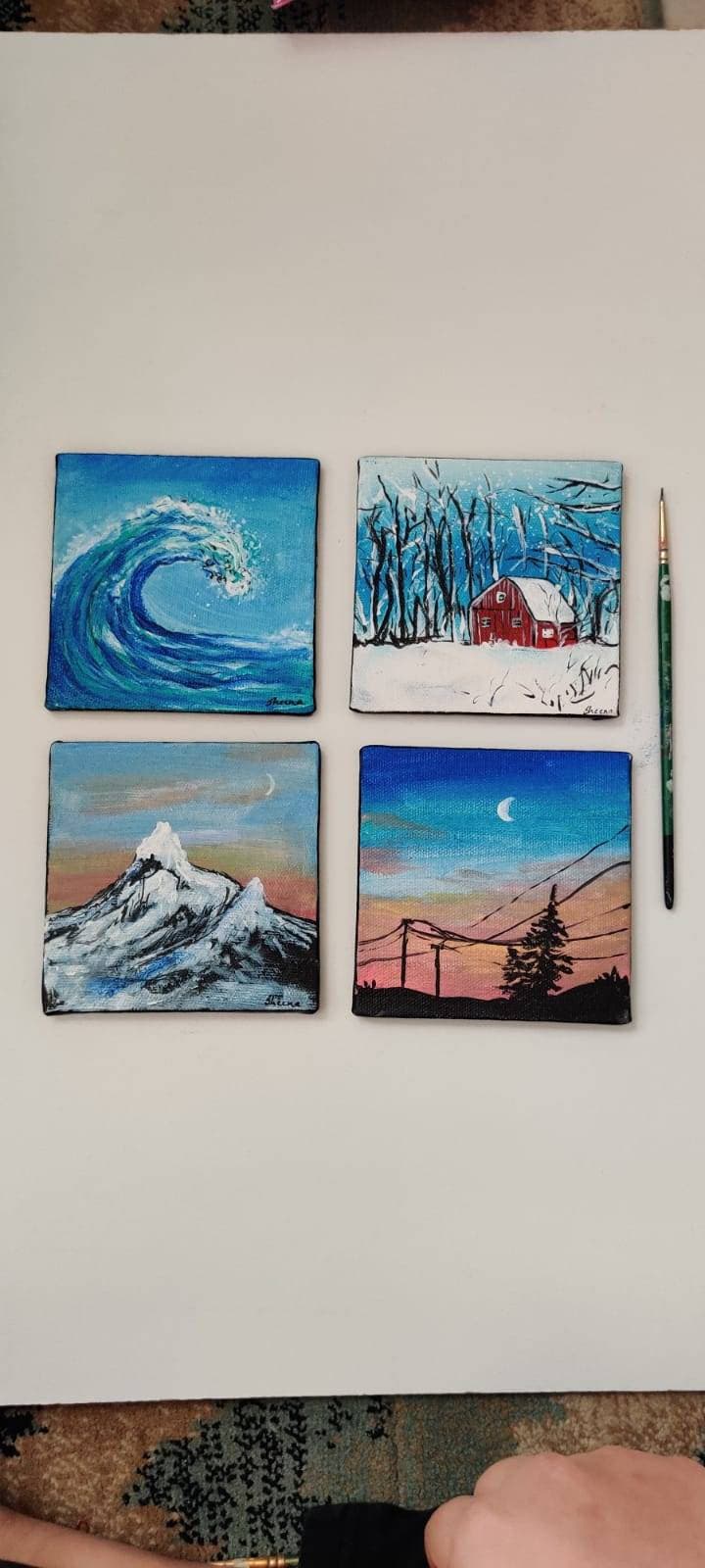 Small Canvas Painting, Original Acrylic/mixed Media Paintings on Canvas  Board/ Stretched Canvas/ Miniature Painting/ Original Artwork/ Gift 