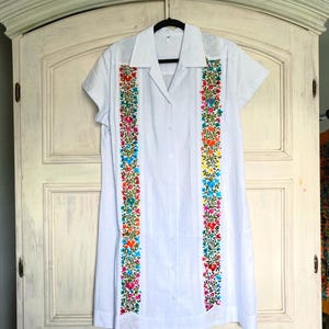 White Guayabera Dress embroidered