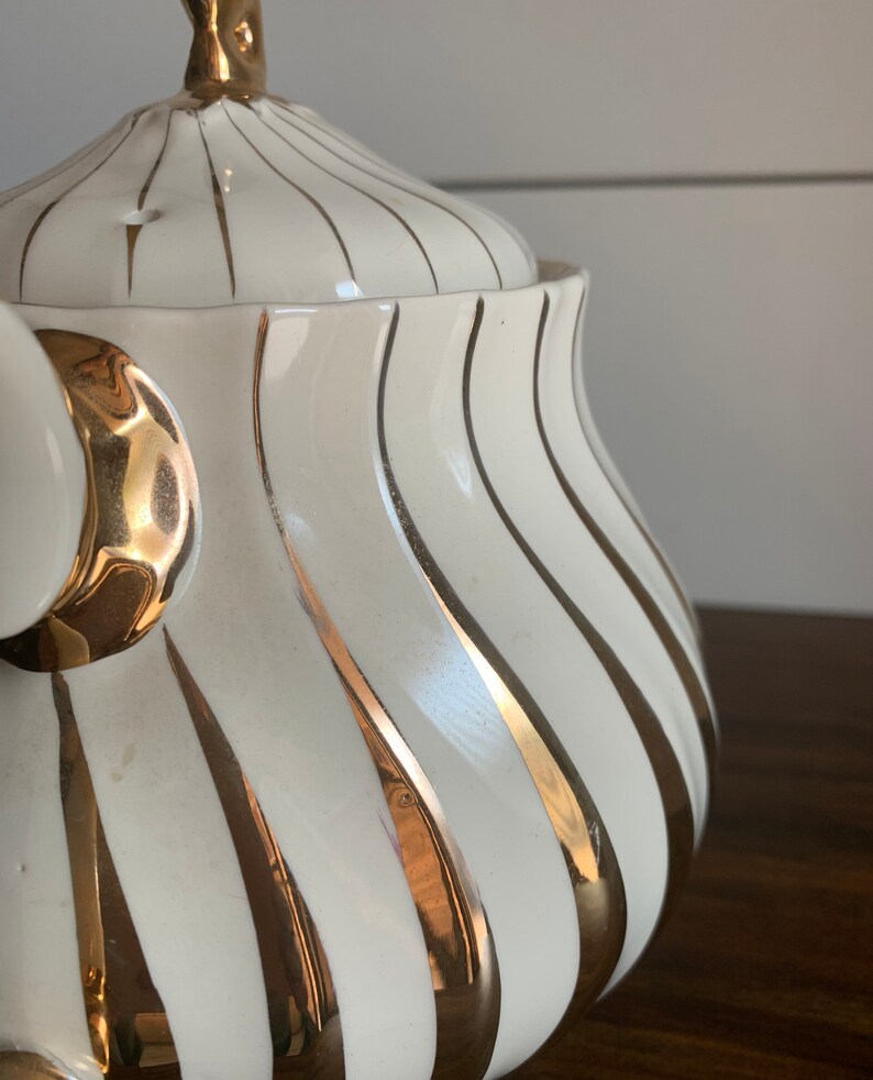 Ivory and Gold Sadler Swirl Teapot Vintage Sadler Teapot Etsy Canada