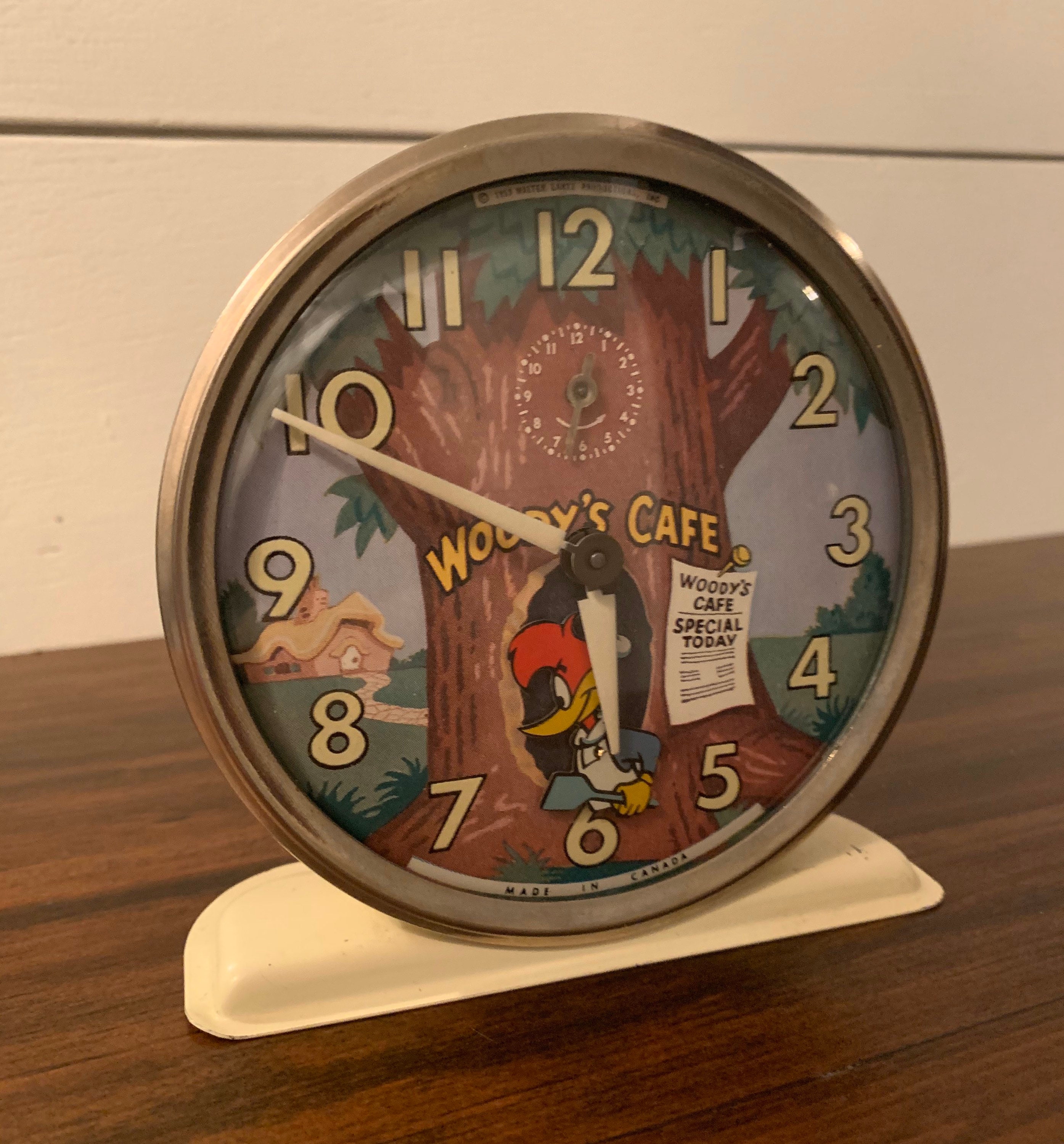Antique Alarm Clock Very Rare Woody Woodpecker Animated Alarm Etsy