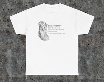 Nacido para pavonearse/ Gato con botas/ Camiseta divertida con meme de gato/ Camiseta irónica/ Ropa Weirdcore/ Felino de baja poli/ Extrañamente específico/ Desquiciado/ Maldito