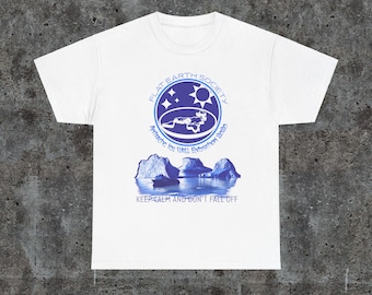 Camiseta de la Sociedad de la Tierra Plana, Gira Mundial del Muro de Hielo Antártico 2024
