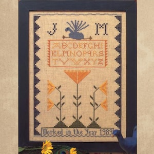 Primitive Peacock Sampler by The City Stitcher - Cross Stitch Pattern