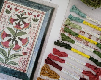 NPI Silks Floss Pack for Fraktur Flowers by Kathy Barrick