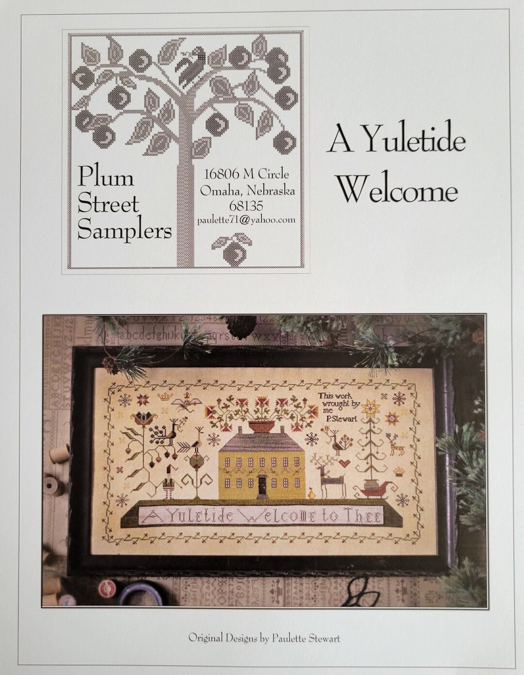 A Yuletide Welcome by Plum Street Samplers - Etsy