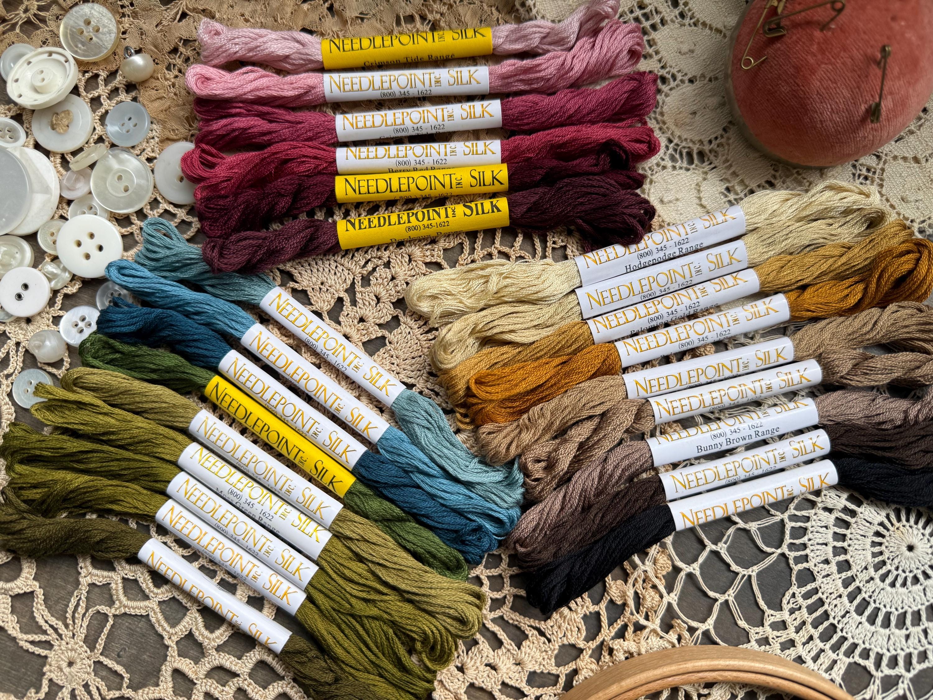 20 Skeins Large Silk Stranded Glitter Embroidery Thread – 15 Assorted Colors, Rayon, High Sheen