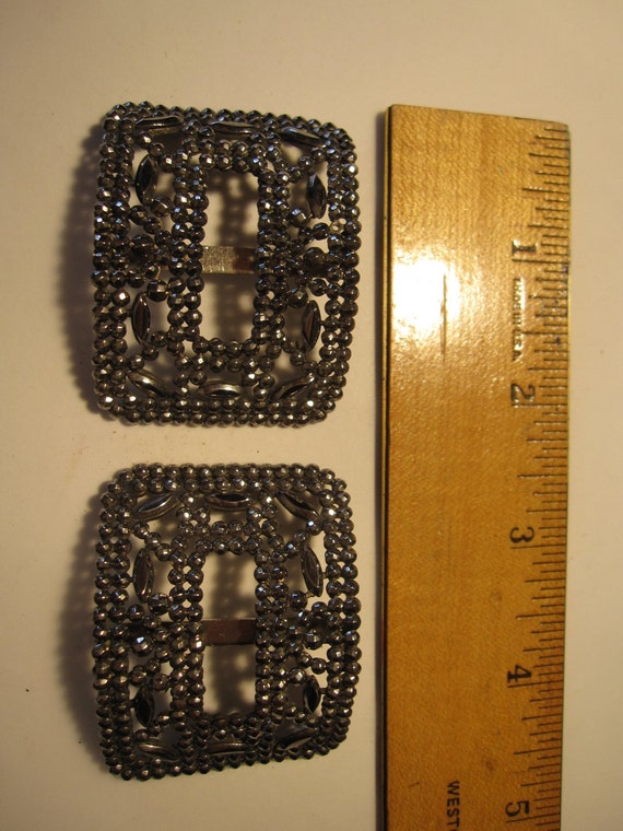 Vintage French Fancy SHOE Marcasite Clips Buckles