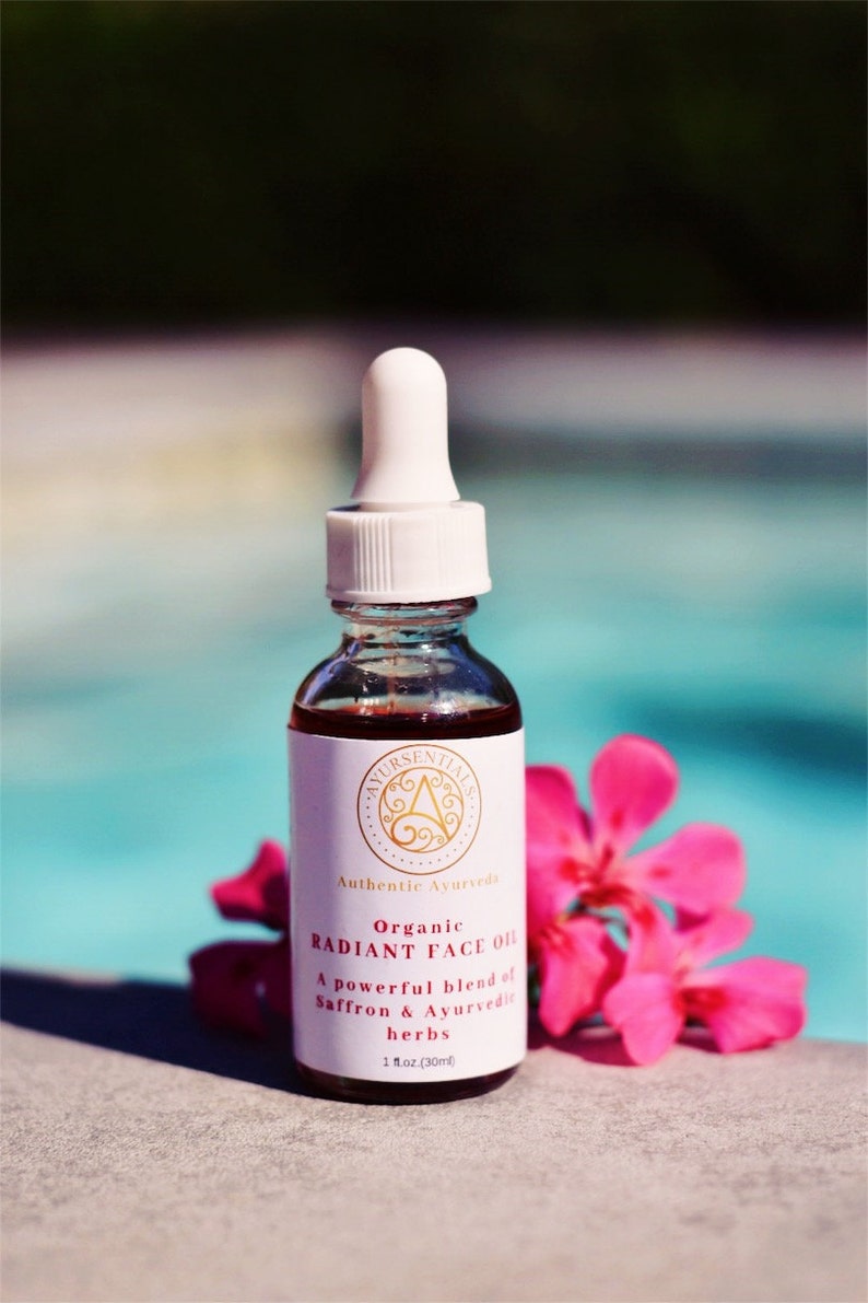 Saffron Radiance Face Oil Ayurvedic and Organic. Brightening Etsy