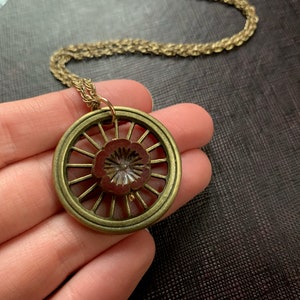 Made to Order Romani Flower & Chakra Wheel Pendant, Gold Chain, Roma ...