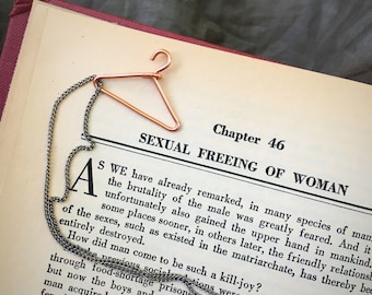 Copper Wire Hanger, Pro Choice Pendant, Planned Parenthood, No More, Never Again Necklace