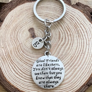 Good Friends Are Like Stars Keyring, Besties Forever Keyring, BFF Keyfob, Personalised BFF Key Chain, Best Friend gift, Bestie Gift, BFF