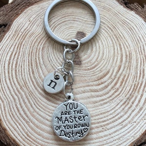 Jij bent de meester van je eigen lot-sleutelhanger, sleutelhanger met inspirerende quote, herstelsleutelhanger, sleutelhanger geestelijke gezondheid, sleutelring 'Blijf doorgaan'