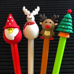 Christmas Friends Pens, Christmas Pen, Cute Christmas Pen, Christmas, Christmas Stationery, Stationery, Father Christmas Pen, Snowman Pen image 3
