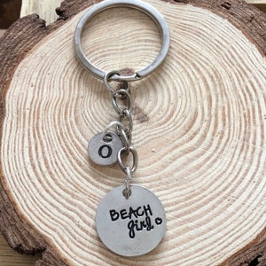 Beach Girl Keychain, Beach Keychain, Beach Gifts, Beach Waves, Beach Lover Gift, Mermaid Girl, Ocean Keychain, Beach Charm, Summer Keyring
