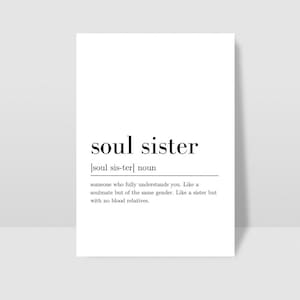 Soul Sister Definition Quote, Digital Download, Wall Art Print, INSTANT Download, Printable Wall Decor, Soul Sister Print, Minimalist Print