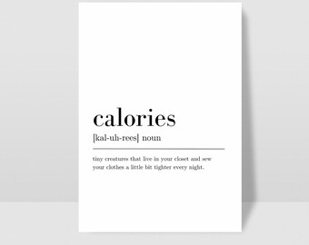 Calories Definition Quote, Digital Download, Wall Art Print, INSTANT Download, Printable Wall Decor, Marriage Print, Calories, Minimalist