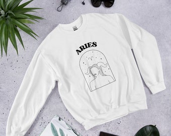 Aries Unisex Sweatshirt, Horoscope Sweater, Star Sign Sweater, Aries Season, Zodiac Sign, Astrology, Comfy Zodiac Sweater