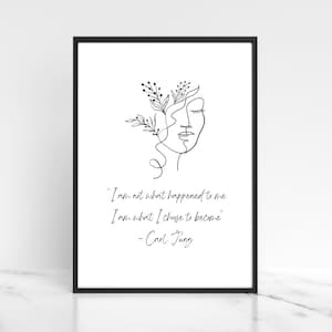 Carl Jung Quote Therapy Print, Psychology Art, Therapy Office Decor, Therapy Office Hanging, Counselling Office, Trauma Survivor, Trauma Art