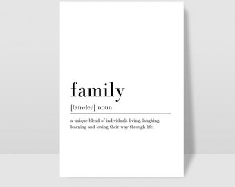 Cita de definición de familia, descarga digital, impresión de arte mural, descarga instantánea, decoración de pared imprimible, impresión familiar, impresión minimalista, familia