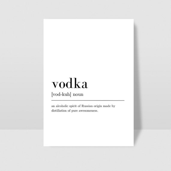Vodka Definition Quote Digital Download Wall Art Print Etsy