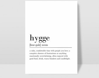 Hygge Definition Quote, Digital Download, Wall Art Print, INSTANT Download, Printable Wall Decor, Hygge Print, Hygge, Minimalist Print